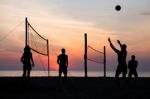 Beach Volleyball Stock Photo