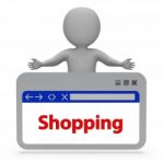 Shopping Webpage Shows Retail Sales 3d Rendering Stock Photo