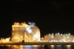 Night Scene Of Chemical Industrial Stock Photo