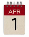 1 Apr Calendar Stock Photo