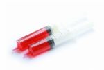 Syringe With Red Liquid Isolated On White Background Stock Photo