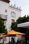 Marbella, Andalucia/spain - July 6 : Building With A Sundial In Stock Photo