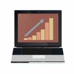 Business  Graphs On The Laptop Stock Photo