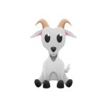 Cute Goat Is Animal Cartoon In Farm And Zoo Of Paper Cut Stock Photo