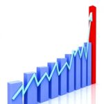 Graph At Angle Shows Budgeted Progress Against Actual Stock Photo