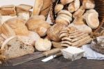 Fresh Assortment Of Baked Bread Varieties Stock Photo