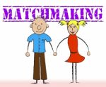 Matchmaking Couple Indicates Relationship Togetherness And Matchmake Stock Photo