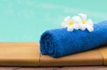 Towel And Flowers Stock Photo