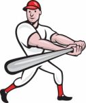 Baseball Player Batting Cartoon Stock Photo