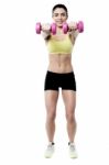 Woman Working Out With Dumbbells Stock Photo