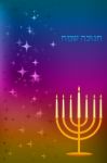 Lightful Hanukkah Card Stock Photo