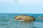 Seascape Of Hua Hin Thailand.beautiful Sea With Rock And Blue Sky Stock Photo