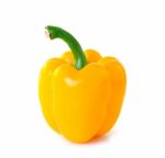 Sweet Yellow Pepper Isolated On White Background Stock Photo