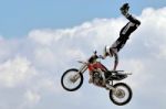 Stunt Motorcyclist At The Hop Farm In Kent Stock Photo