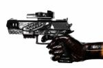 Hand Holding Gun Stained With Engine Oil Stock Photo