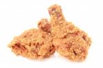 Fried Chicken On White Background Stock Photo