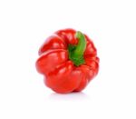 Red Paprika Isolated On The White Background Stock Photo