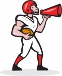 American Football Quarterback Bullhorn Isolated Cartoon Stock Photo