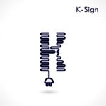 Creative K- Letter Icon Abstract Logo Design  Template Stock Photo