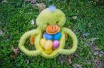 Easter Duck Basket Stock Photo