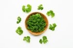 Fresh Parsley  On White Stock Photo