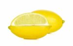 Fresh Lemon Isolated On The White Background Stock Photo