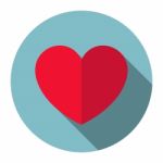 Heart Icon Flat Design Stock Photo