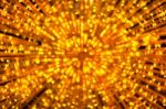 Abstract Defocused Gold Lights Background Stock Photo