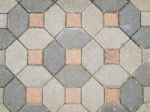 The Beautiful Patterns On The Brick Walkway Stock Photo