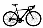 Silhouette Of Road Bike On White Background Stock Photo