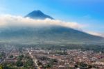 Panoramic View From Cerro De La Cruz On The City Of Antigua, Gua Stock Photo