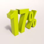 Percentage Sign, 17 Percent Stock Photo