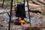 Detling, Kent/uk - August 29 : Coffee Brewing At The Military Od Stock Photo