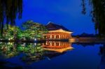 Gyeongbokgung Palace At Night In Seoul,korea Stock Photo