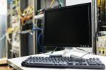 Network Servers In Data Room Domestic Room Stock Photo