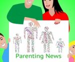 Parenting News Indicates Mother And Baby And Child Stock Photo