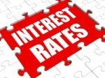 Interest Rate Puzzle Shows Investment Or Borrowing Percent Stock Photo