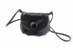 Black Woman Leather Bag On White Stock Photo