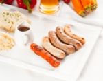 Selection Of All Main Type Of German Wurstel Saussages Stock Photo