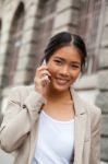 Woman With Cellphone Stock Photo