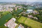 The Helicopter Shot From Dhaka, Bangladesh Stock Photo