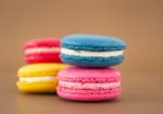 Colorful Macaroon Or Macaron French Sweet Dessert  Stock Photo