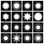 Sun Icon Set.  Illustration Stock Photo