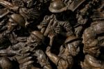 Close-up Of Part Of The Battle Of Britain War Memorial At Night Stock Photo