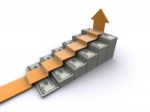 Dollars Stairway Stock Photo