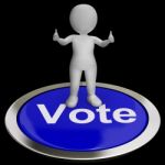 Vote Button Showing Options Voting Or Choice Stock Photo