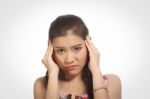 Woman With Terrible Headache Stock Photo