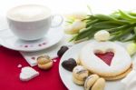 Valentine's Day Sweets Setup Stock Photo