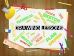 Drawing Lessons Means Designer And Creativity Class Stock Photo