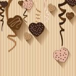 Valentine's Day And Heart Chocolate On Colorful Background.  Valentine's Day Party And Full Heart On Colorful Background Stock Photo